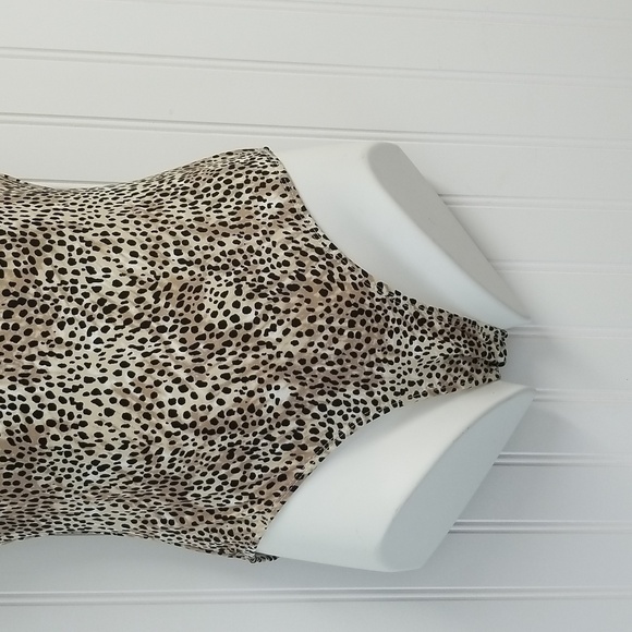 GHANDA Leopard Print One Piece Swimsuit Womens 8 - Picture 4 of 8